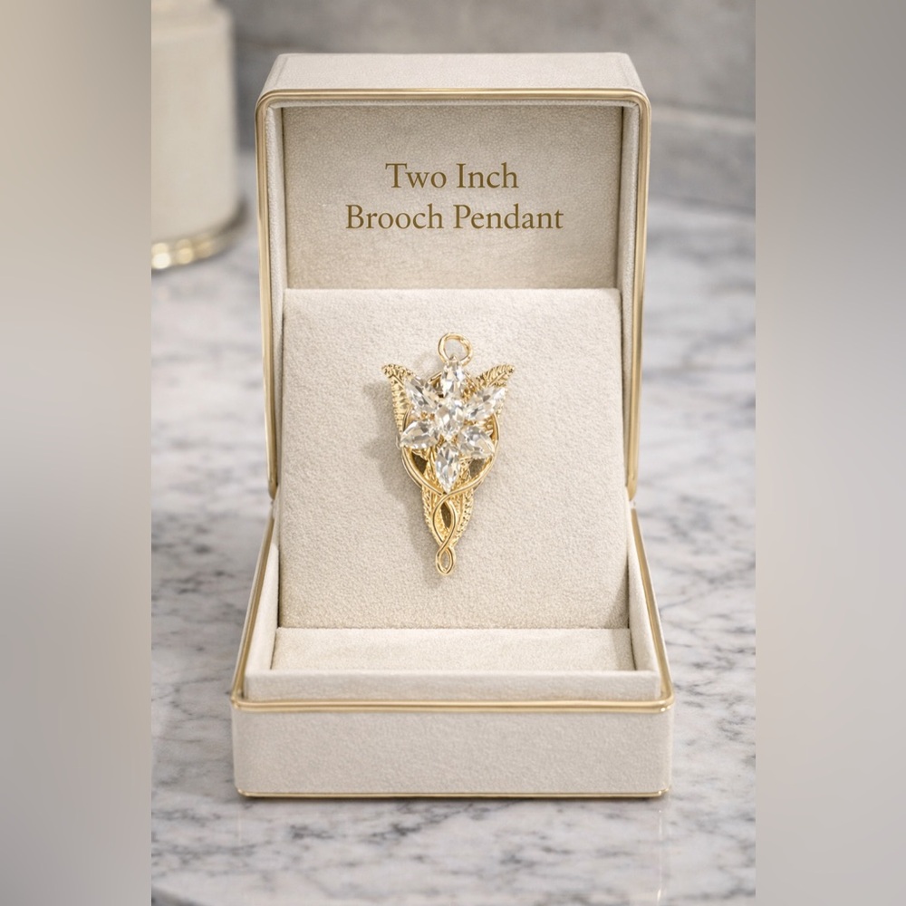 Crystal & Gold Brooch